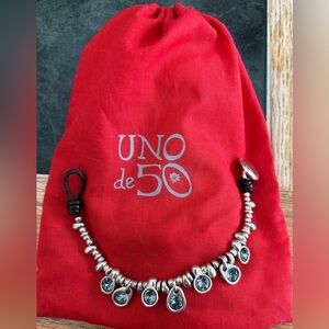 UNO de 50 Silver and Blue Treasure Bracelet